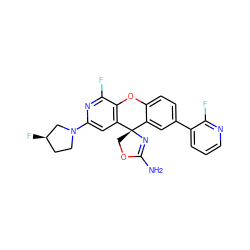 NC1=N[C@@]2(CO1)c1cc(-c3cccnc3F)ccc1Oc1c2cc(N2CC[C@@H](F)C2)nc1F ZINC000072317154