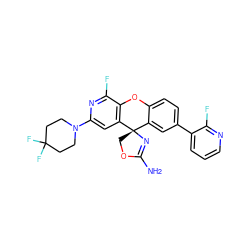 NC1=N[C@@]2(CO1)c1cc(-c3cccnc3F)ccc1Oc1c2cc(N2CCC(F)(F)CC2)nc1F ZINC000118773972