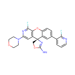 NC1=N[C@@]2(CO1)c1cc(-c3cccnc3F)ccc1Oc1c2cc(N2CCOCC2)nc1F ZINC000145445373