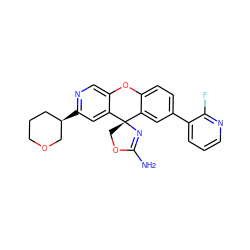 NC1=N[C@@]2(CO1)c1cc(-c3cccnc3F)ccc1Oc1cnc([C@@H]3CCCOC3)cc12 ZINC000299869223