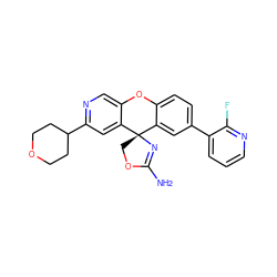 NC1=N[C@@]2(CO1)c1cc(-c3cccnc3F)ccc1Oc1cnc(C3CCOCC3)cc12 ZINC000068203572