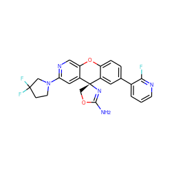 NC1=N[C@@]2(CO1)c1cc(-c3cccnc3F)ccc1Oc1cnc(N3CCC(F)(F)C3)cc12 ZINC000118746657