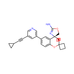 NC1=N[C@@]2(CO1)c1cc(-c3cncc(C#CC4CC4)c3)ccc1OC1(CCC1)C21COC1 ZINC000218008535