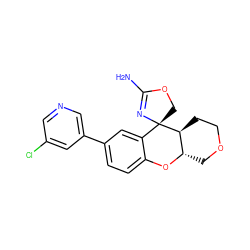 NC1=N[C@@]2(CO1)c1cc(-c3cncc(Cl)c3)ccc1O[C@H]1COCC[C@@H]12 ZINC000098208343