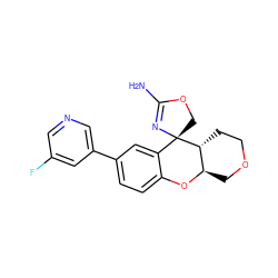 NC1=N[C@@]2(CO1)c1cc(-c3cncc(F)c3)ccc1O[C@@H]1COCC[C@H]12 ZINC000145571766