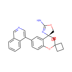 NC1=N[C@@]2(CO1)c1cc(-c3cncc4ccccc34)ccc1OC1(CCC1)C21COC1 ZINC000220721492