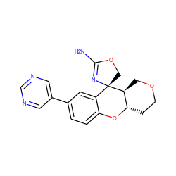 NC1=N[C@@]2(CO1)c1cc(-c3cncnc3)ccc1O[C@H]1CCOC[C@@H]12 ZINC000103253335