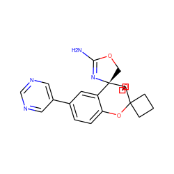 NC1=N[C@@]2(CO1)c1cc(-c3cncnc3)ccc1OC1(CCC1)C21COC1 ZINC000220712650