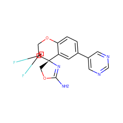 NC1=N[C@@]2(CO1)c1cc(-c3cncnc3)ccc1OCC21CC(F)(F)C1 ZINC000149268585