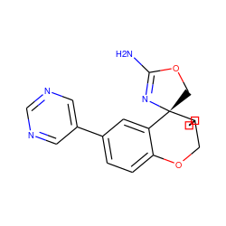 NC1=N[C@@]2(CO1)c1cc(-c3cncnc3)ccc1OCC21CCC1 ZINC000149318419