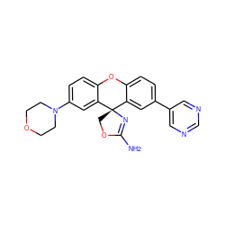 NC1=N[C@@]2(CO1)c1cc(-c3cncnc3)ccc1Oc1ccc(N3CCOCC3)cc12 ZINC000223886978