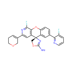 NC1=N[C@@]2(CO1)c1cc(-c3ncccc3F)ccc1Oc1c2cc(C2=CCCOC2)nc1F ZINC000144268585