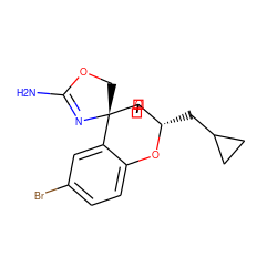 NC1=N[C@@]2(CO1)c1cc(Br)ccc1O[C@@H](CC1CC1)C21COC1 ZINC000149293347