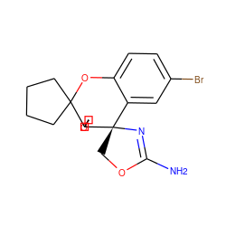 NC1=N[C@@]2(CO1)c1cc(Br)ccc1OC1(CCCC1)C21COC1 ZINC000149292952