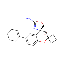 NC1=N[C@@]2(CO1)c1cc(C3=CCCCC3)ccc1OC1(CCC1)C21COC1 ZINC000149415213