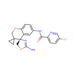 NC1=N[C@@]2(CO1)c1cc(NC(=O)c3ccc(Cl)cn3)ccc1OCC21CC1 ZINC000149312714