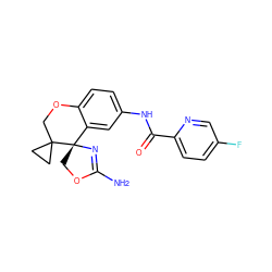 NC1=N[C@@]2(CO1)c1cc(NC(=O)c3ccc(F)cn3)ccc1OCC21CC1 ZINC000218007610