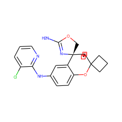 NC1=N[C@@]2(CO1)c1cc(Nc3ncccc3Cl)ccc1OC1(CCC1)C21COC1 ZINC000149352385