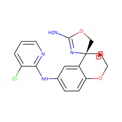 NC1=N[C@@]2(CO1)c1cc(Nc3ncccc3Cl)ccc1OCC21COC1 ZINC000218008168