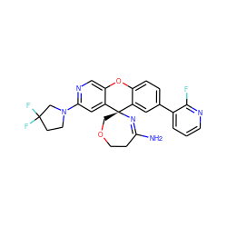 NC1=N[C@@]2(COCC1)c1cc(-c3cccnc3F)ccc1Oc1cnc(N3CCC(F)(F)C3)cc12 ZINC000221317102