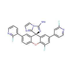 NC1=N[C@@]2(c3cc(-c4cccnc4F)ccc3Oc3c(F)cc(-c4ccnc(F)c4)cc32)c2nccn21 ZINC000147750660