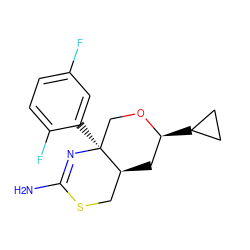 NC1=N[C@@]2(c3cc(F)ccc3F)CO[C@@H](C3CC3)C[C@H]2CS1 ZINC000209357718