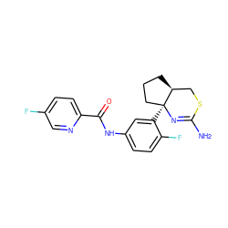 NC1=N[C@@]2(c3cc(NC(=O)c4ccc(F)cn4)ccc3F)CCC[C@H]2CS1 ZINC000139407328