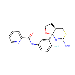 NC1=N[C@@]2(c3cc(NC(=O)c4ccccn4)ccc3F)OCC[C@H]2CS1 ZINC000145712528