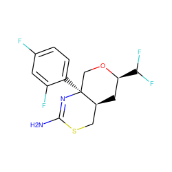 NC1=N[C@@]2(c3ccc(F)cc3F)CO[C@@H](C(F)F)C[C@H]2CS1 ZINC000210832133