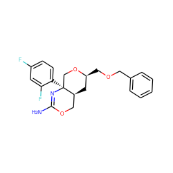 NC1=N[C@@]2(c3ccc(F)cc3F)CO[C@@H](COCc3ccccc3)C[C@H]2CO1 ZINC000169711621