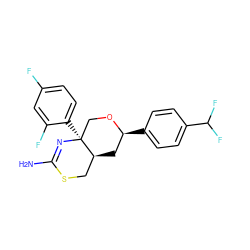 NC1=N[C@@]2(c3ccc(F)cc3F)CO[C@@H](c3ccc(C(F)F)cc3)C[C@H]2CS1 ZINC000221143425