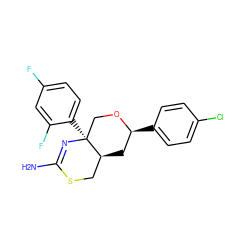 NC1=N[C@@]2(c3ccc(F)cc3F)CO[C@@H](c3ccc(Cl)cc3)C[C@H]2CS1 ZINC000221064706