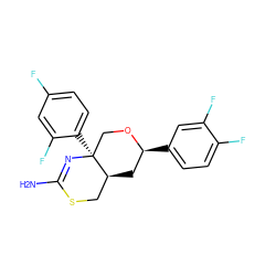 NC1=N[C@@]2(c3ccc(F)cc3F)CO[C@@H](c3ccc(F)c(F)c3)C[C@H]2CS1 ZINC000221036913