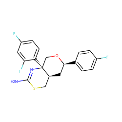 NC1=N[C@@]2(c3ccc(F)cc3F)CO[C@@H](c3ccc(F)cc3)C[C@H]2CS1 ZINC000221036569