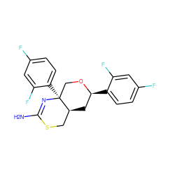 NC1=N[C@@]2(c3ccc(F)cc3F)CO[C@@H](c3ccc(F)cc3F)C[C@H]2CS1 ZINC000221036827