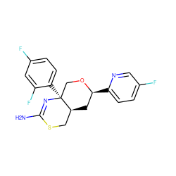 NC1=N[C@@]2(c3ccc(F)cc3F)CO[C@@H](c3ccc(F)cn3)C[C@H]2CS1 ZINC000169708464