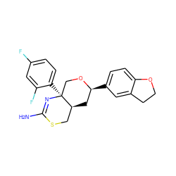 NC1=N[C@@]2(c3ccc(F)cc3F)CO[C@@H](c3ccc4c(c3)CCO4)C[C@H]2CS1 ZINC000217119043