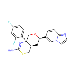 NC1=N[C@@]2(c3ccc(F)cc3F)CO[C@@H](c3ccc4nccn4c3)C[C@H]2CS1 ZINC000169708461