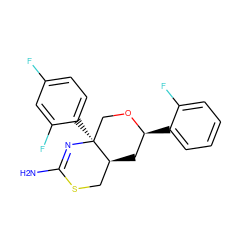 NC1=N[C@@]2(c3ccc(F)cc3F)CO[C@@H](c3ccccc3F)C[C@H]2CS1 ZINC000221036733