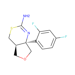 NC1=N[C@@]2(c3ccc(F)cc3F)COC[C@H]2CS1 ZINC000299863634