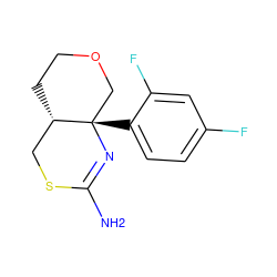 NC1=N[C@@]2(c3ccc(F)cc3F)COCC[C@H]2CS1 ZINC000169711625