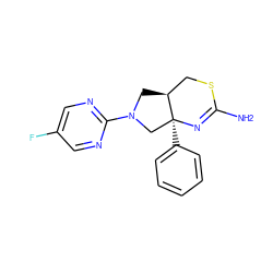 NC1=N[C@@]2(c3ccccc3)CN(c3ncc(F)cn3)C[C@H]2CS1 ZINC000169703442