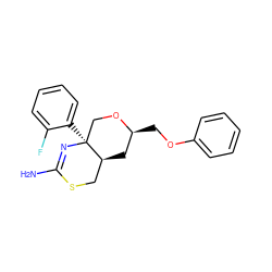 NC1=N[C@@]2(c3ccccc3F)CO[C@@H](COc3ccccc3)C[C@H]2CS1 ZINC000169711622