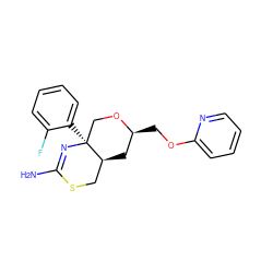 NC1=N[C@@]2(c3ccccc3F)CO[C@@H](COc3ccccn3)C[C@H]2CS1 ZINC000169711623