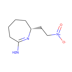 NC1=N[C@@H](CC[N+](=O)[O-])CCCC1 ZINC000026579024