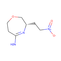 NC1=N[C@@H](CC[N+](=O)[O-])COCC1 ZINC000026579022