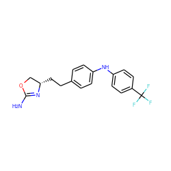 NC1=N[C@@H](CCc2ccc(Nc3ccc(C(F)(F)F)cc3)cc2)CO1 ZINC000169701154