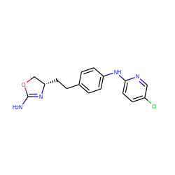 NC1=N[C@@H](CCc2ccc(Nc3ccc(Cl)cn3)cc2)CO1 ZINC000169701159