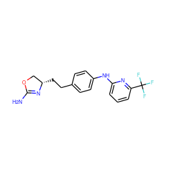 NC1=N[C@@H](CCc2ccc(Nc3cccc(C(F)(F)F)n3)cc2)CO1 ZINC000169701168