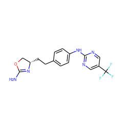 NC1=N[C@@H](CCc2ccc(Nc3ncc(C(F)(F)F)cn3)cc2)CO1 ZINC000169701190